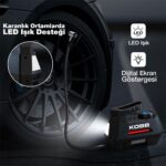 KOBB KB180 12Volt 150 PSI Ayarlanabilir Dijital Basınç Göstergeli Lastik Şişirme Pompası - Görsel 3