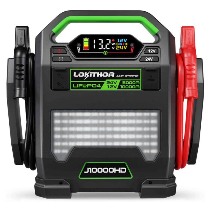 Lokithor J10000HD 12V/24V 10.000Amp LiFePO4 Akıllı Akü Takviye + Powerbank + Led Lamba - Görsel 1